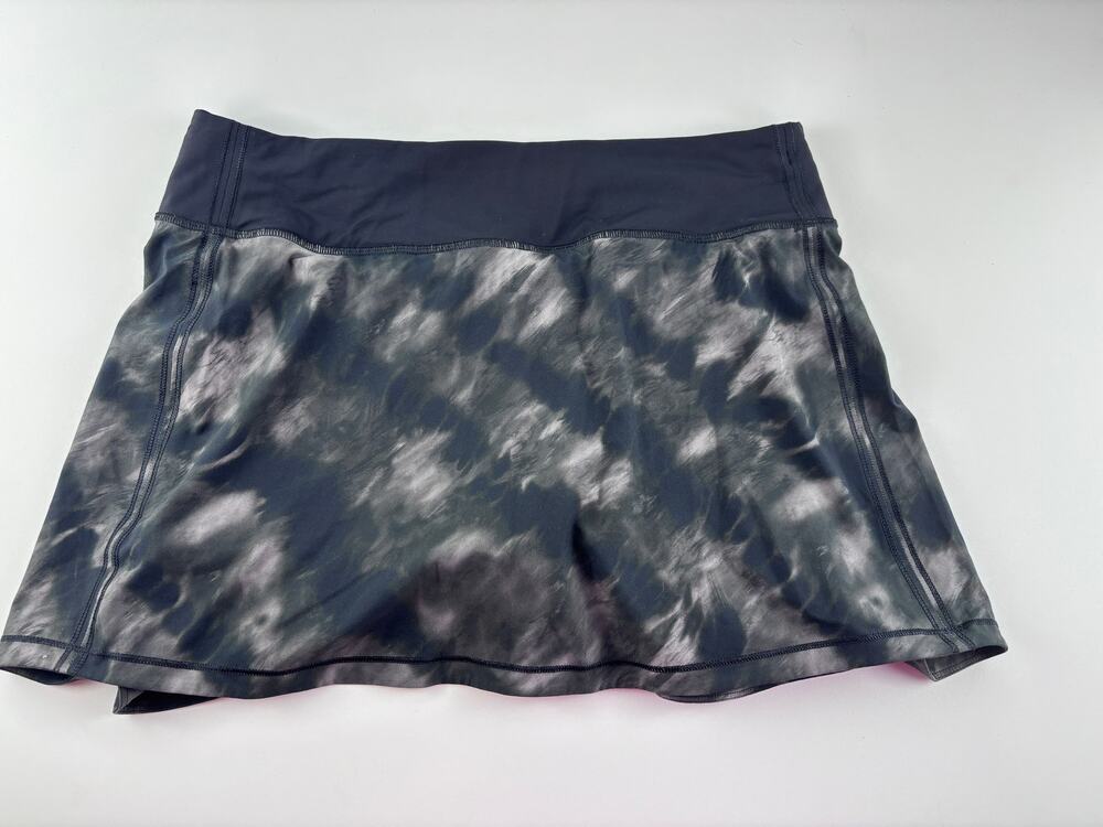 Lululemon Black Gray Tie Dye Athletic Skort Tennis Golf Running Size Large